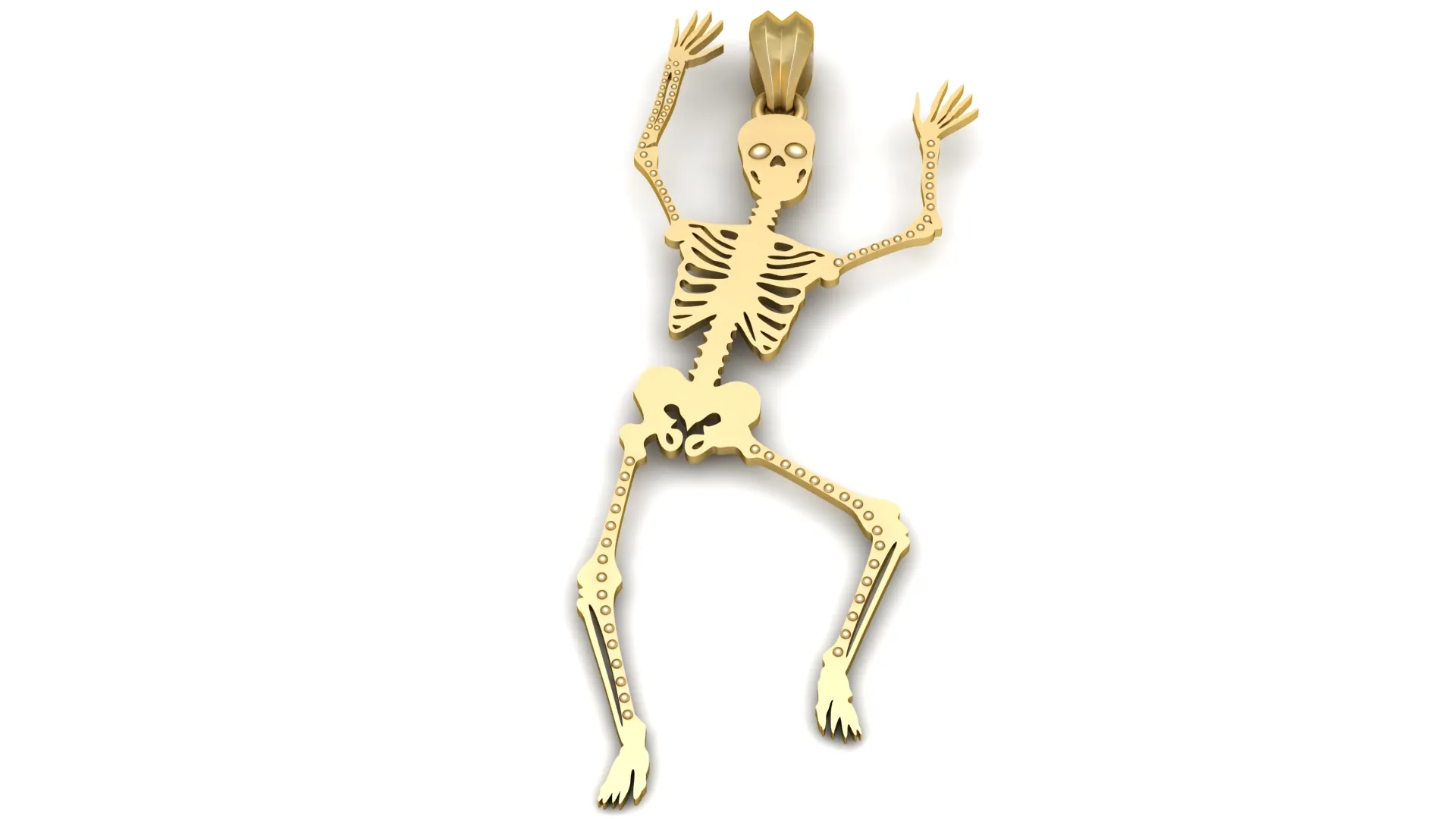 Dancing Skeleton Pendant 3D Print Model .c4d .max .obj .3ds .fbx .stl .blend