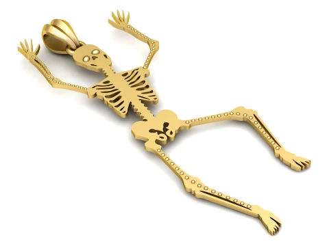 Dancing Skeleton Pendant 3D Print Model