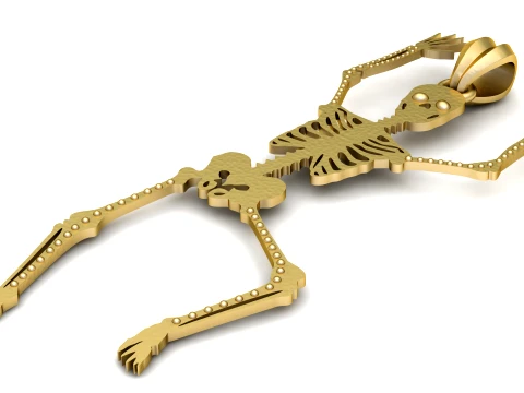Dancing Skeleton Pendant 3D Print Model