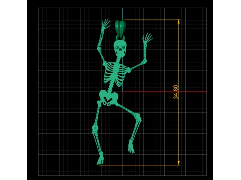 Dancing Skeleton Pendant 3D Print Model