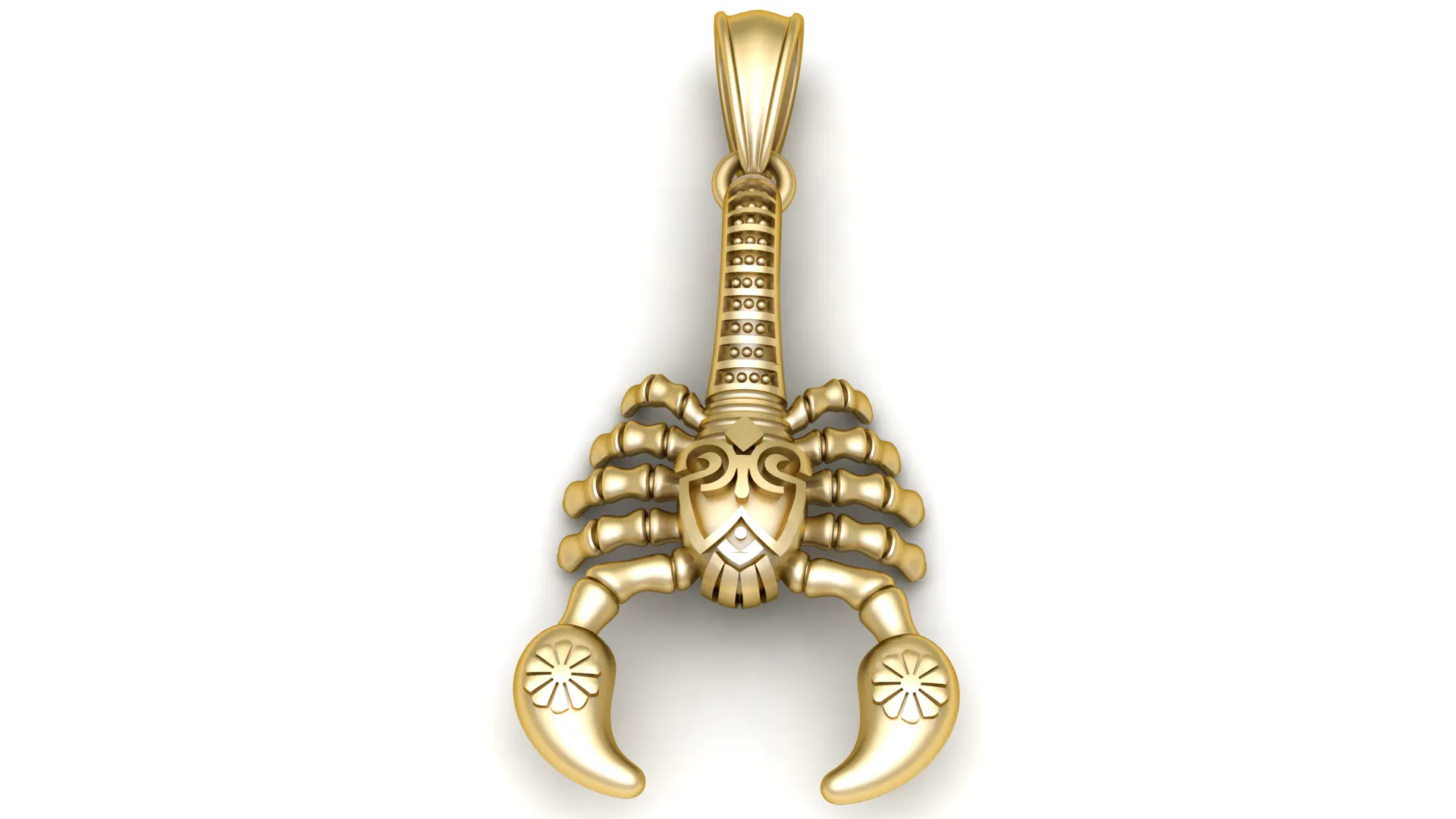 Golden Scorpion Pendant 3D Print Model .c4d .max .obj .3ds .fbx .stl .blend 