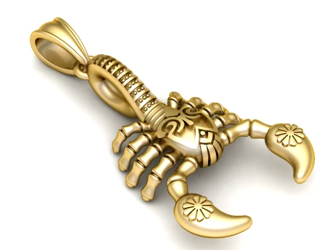 Golden Scorpion Pendant 3D Print Model