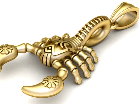 Golden Scorpion Pendant 3D Print Model