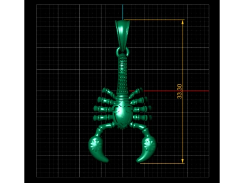 Golden Scorpion Pendant 3D Print Model