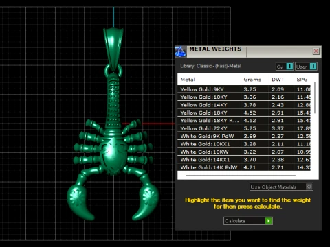 Golden Scorpion Pendant 3D Print Model