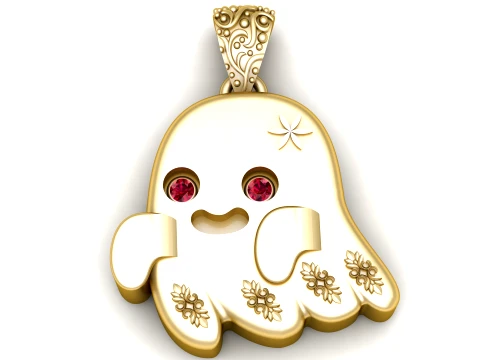 Cute Halloween Ghost Pendant 3D Printable Jewelry Mode 3D Print Model