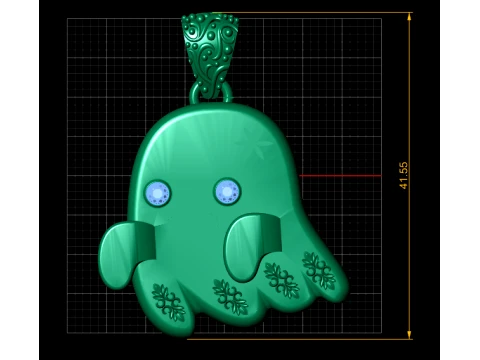 Cute Halloween Ghost Pendant 3D Printable Jewelry Mode 3D Print Model