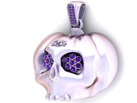 Pumpkin Skull Gemstone Pendant 3D Print Model