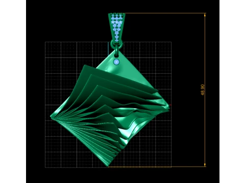 折り畳まれたページの幾何学的なペンダント 3Dプリントモデル