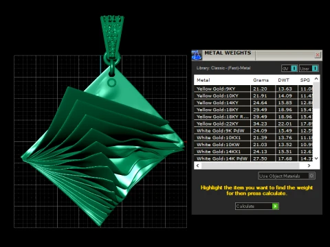 折り畳まれたページの幾何学的なペンダント 3Dプリントモデル
