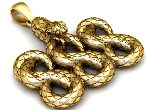 Luxury Triple Infinity Snake Pendant 3D Print Model