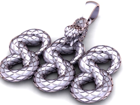Luxury Triple Infinity Snake Pendant 3D Print Model