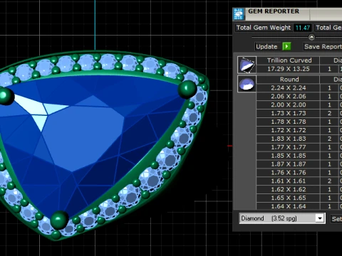 Luxury Trillion Cut Ruby Halo Signet Ring 3D Print Model