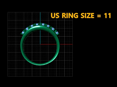 Triple Row Gemstone Ring 3D Print Model