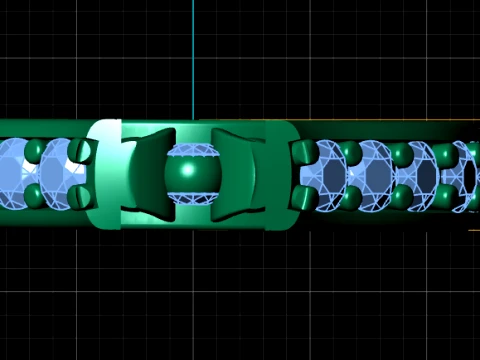 Channel Set Gemstone Band Ring 3D Print Model