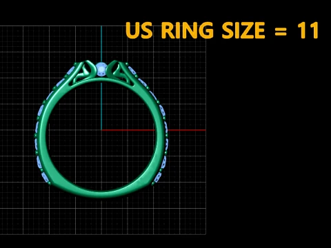 Channel Set Gemstone Band Ring 3D Print Model