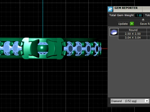 Channel Set Gemstone Band Ring 3D Print Model