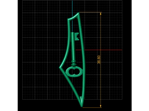 Elegant Vintage Skeleton Key Pendant 3D Printable Jewelry Model 3D Print Model