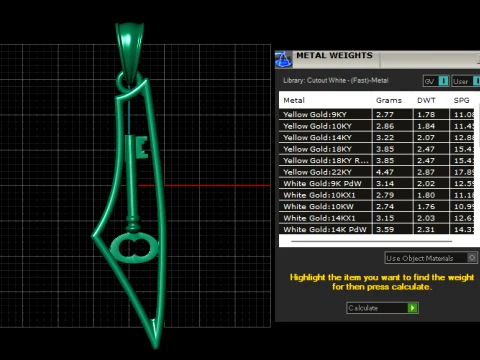 Elegant Vintage Skeleton Key Pendant 3D Printable Jewelry Model 3D Print Model