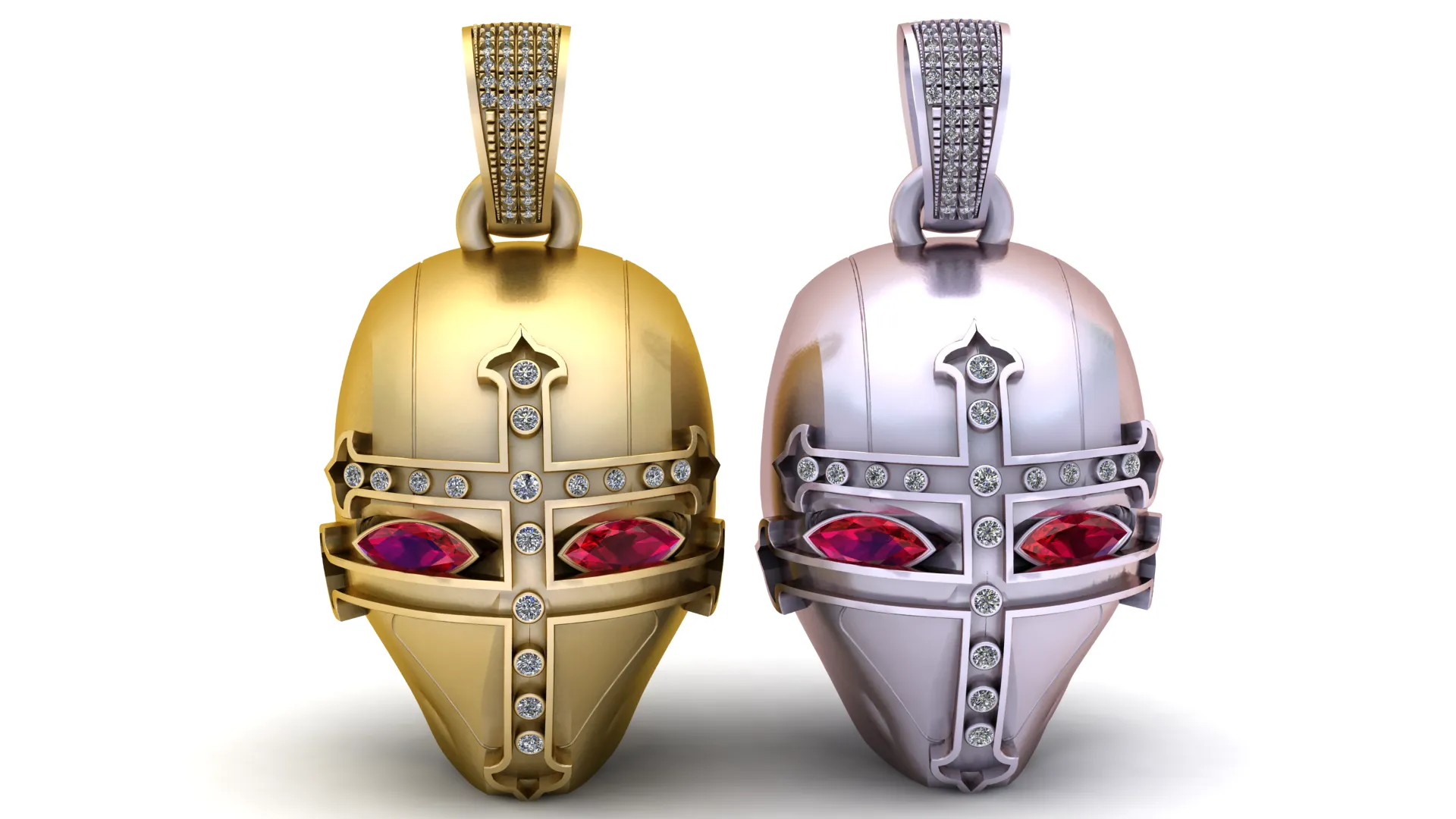 Luxury Knight Helmet Pendant 3D Jewelry Design 3D Print Model .c4d .max .obj .3ds .fbx .stl .blend 