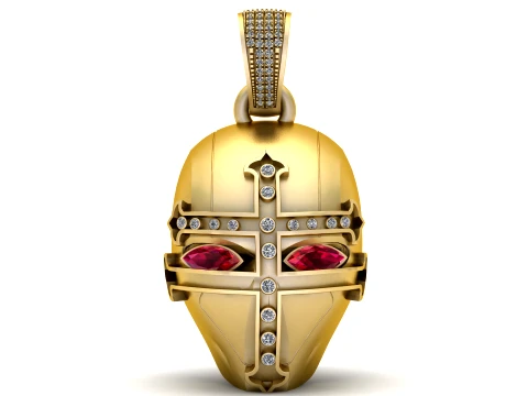 Luxury Knight Helmet Pendant 3D Jewelry Design 3D Print Model