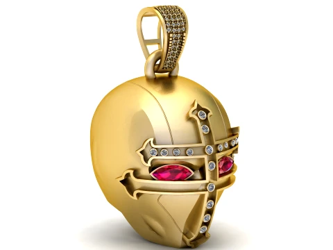 Luxury Knight Helmet Pendant 3D Jewelry Design 3D Print Model
