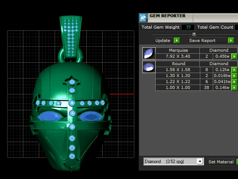 Luxury Knight Helmet Pendant 3D Jewelry Design 3D Print Model