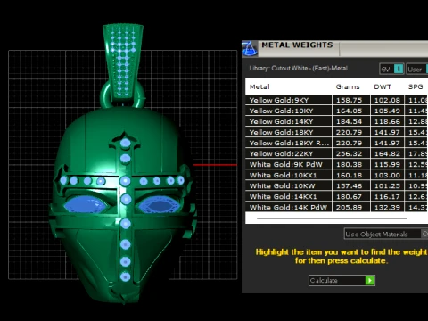 Luxury Knight Helmet Pendant 3D Jewelry Design 3D Print Model