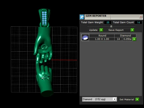 Luxury Golden Helping Hands Pendant with Diamond Bail 3D Print Model