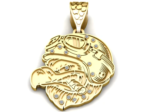 Smokin Eagle Warrior Pendant 3D Print Model