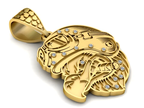 Smokin Eagle Warrior Pendant 3D Print Model