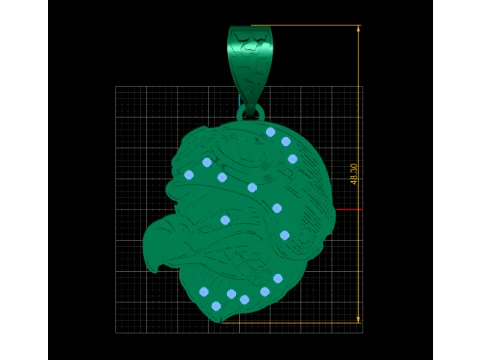 Smokin Eagle Warrior Pendant 3D Print Model