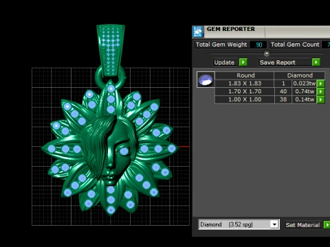 Ruby Blossom Maiden Pendant 3D Print Model