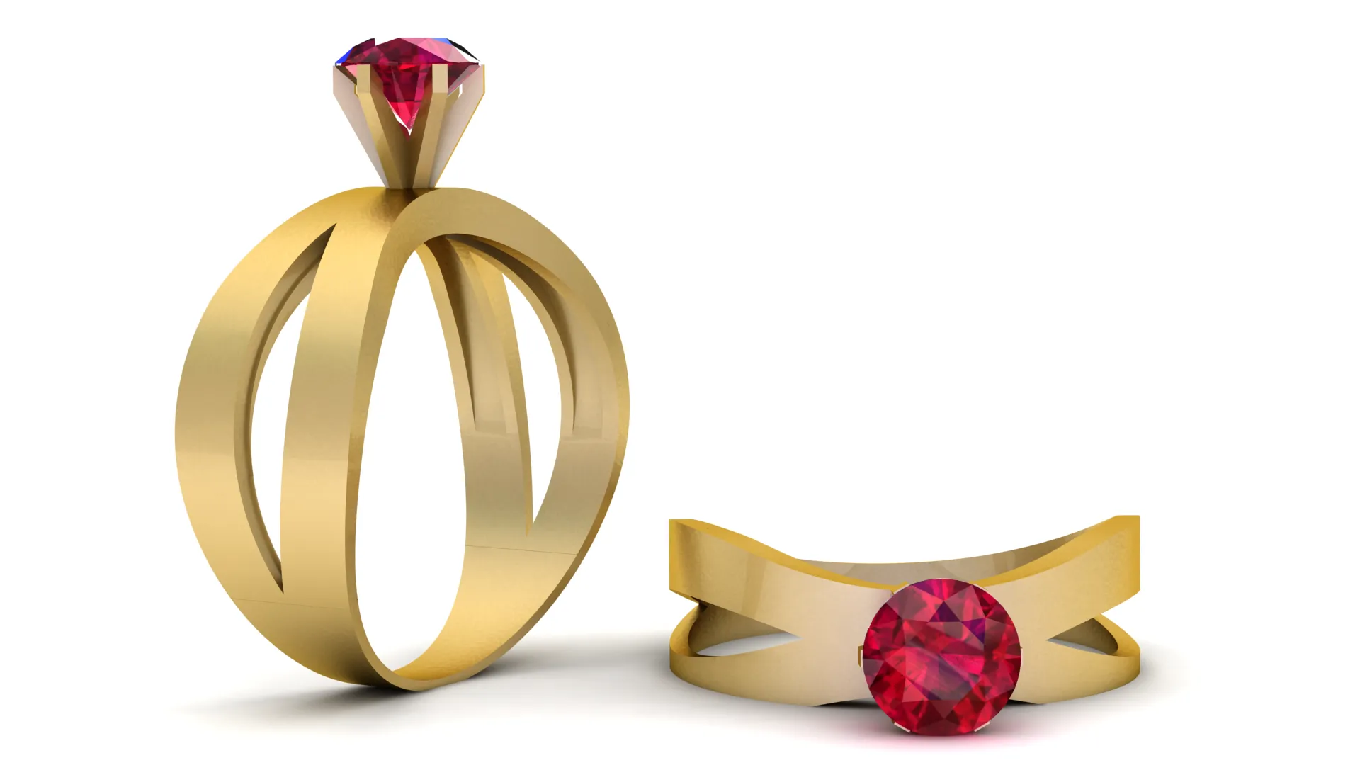 Luxury Solitaire Gemstone Ring 3D Print Model .c4d .max .obj .3ds .fbx .stl .blend 