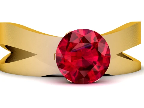 Luxury Solitaire Gemstone Ring 3D Print Model
