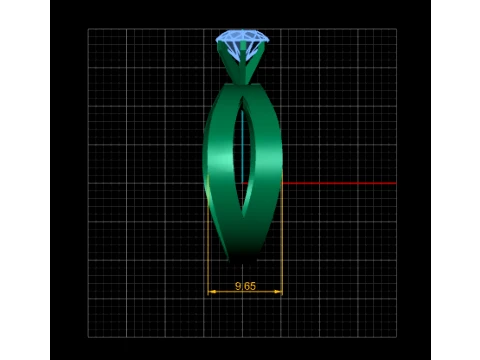 Luxury Solitaire Gemstone Ring 3D Print Model