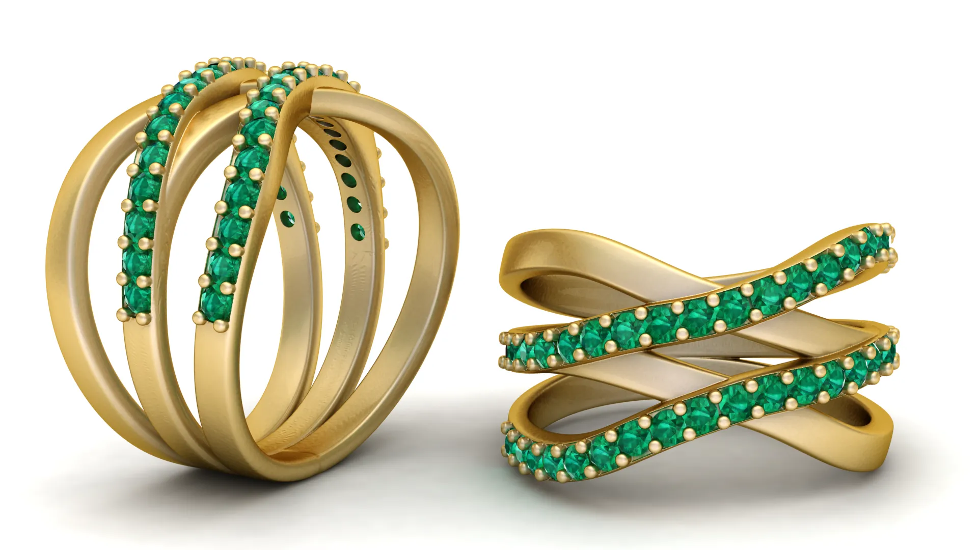 Emerald Amethyst Infinity Crossover Ring 3D Print Model .c4d .max .obj .3ds .fbx .stl .blend 