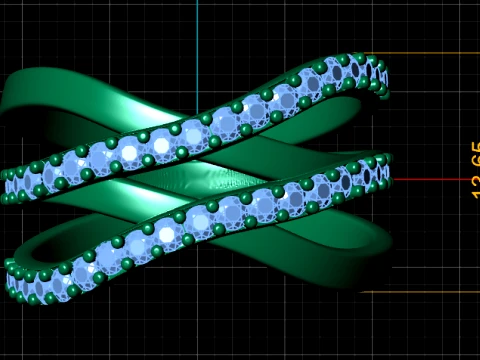 Emerald Amethyst Infinity Crossover Ring 3D Print Model