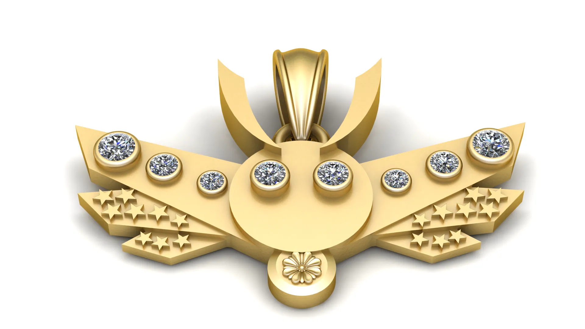 Diamond Celestial Wings Pendant 3D Print Model .c4d .max .obj .3ds .fbx .stl .blend 