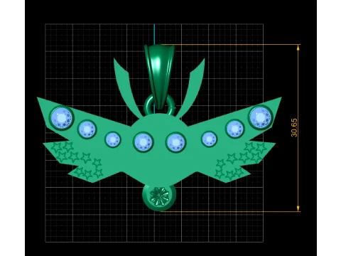 Diamond Celestial Wings Pendant 3D Print Model