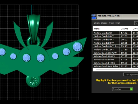 Diamond Celestial Wings Pendant 3D Print Model