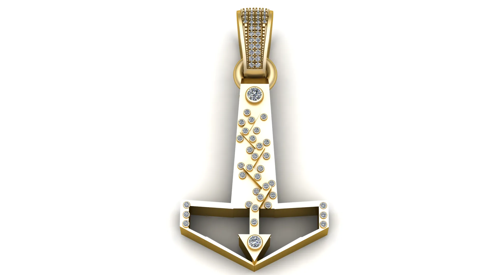 Diamond Anchor Pendant 3D Print Model .c4d .max .obj .3ds .fbx .stl .blend 