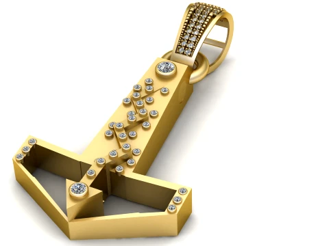 Diamond Anchor Pendant 3D Print Model