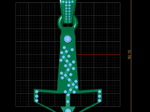 Diamond Anchor Pendant 3D Print Model