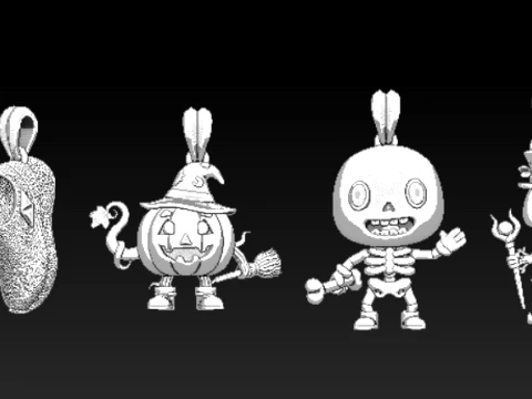 Luxury Halloween Pumpkin Witch Pendant 3D Print Model
