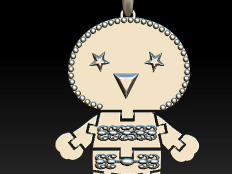 Діамантовий кулон Robot Charm 3D Принт Модель