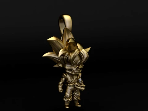 Colgante Guerrero Cr&aacute;neo Saiyan Modelo de impresión 3D