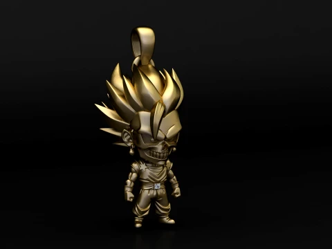 Saiyan Skull Warrior Pendant 3D Print Model