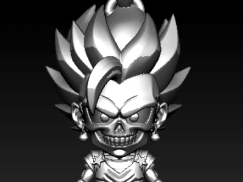 Saiyan Skull Warrior Pendant 3D Print Model