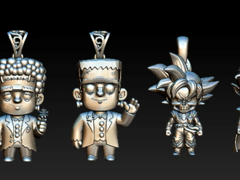 Saiyan Skull Warrior Pendant 3D Print Model